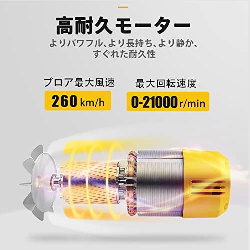 ブロワー 充電式 ハンディタイプ 小型 コードレス 電圧20V 1500mAh 電動 高耐久モーター 落ち葉や砂埃の掃除 直感で風量調節 吹き飛ばし 集塵 2WAY 低騒音 自動車の手入れ 洗車にも 日本語取扱説明書【Shakalaka】 2枚目