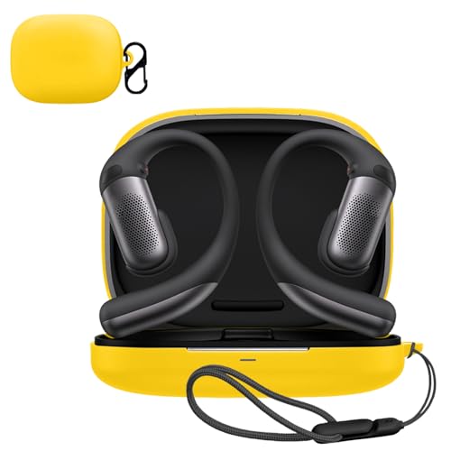 For Shokz OpenFit Pro �p �P�[�X �J�o�[ �yNOUKAJU�z ���C�����X �C���[�z�� �V���R�� �ی�P�[�X �i�J���r�i�t��+�X�g���b�v�t�� �j �����h�~ �L�Y�h�~ �ϏՌ� �����[�d�\ �h�� �h�o (�C�G���[)