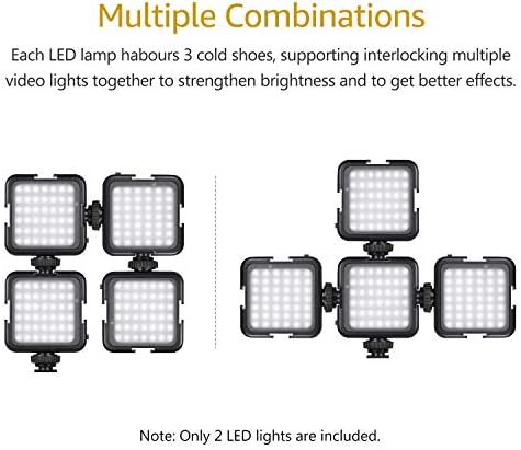 Andoer 42 LED Video Light Rechargeable, 2-Brightness Fill Light for DSLR Camera Camcorder mini DVR Wedding News Interview Macro Photography, 2pcs