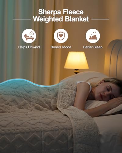 Image of Super Fuzzy Soft Sherpa Fleece Weighted Blanket, 15 lbs Dual Sided Fluffy Heavy Weighted Blankets for Adults - No Bunching with Double Layers of Soft Inner Lining (60 inchx 80 inch, 15 Pounds)