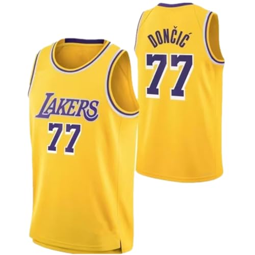 CLZWFZ Adultos 77# Camiseta de Baloncesto Neutral sin Mangas Chaleco de Baloncesto Camiseta con Revestimiento Deportivo Chaleco,Amarillo,L