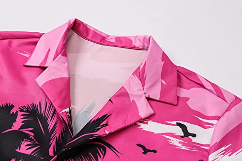 Image of Betusline Girls' and Womens' Hawaiian Shirt Blouse Button Down Beach Shirts