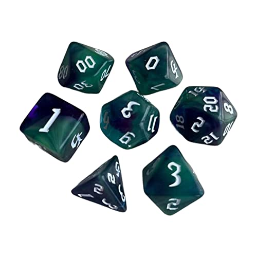 HXSCOO 7pcs Painted Polyhedral Dice Double-Colors Dice D4 D6 D8 D10 D12 D20 Dices Family Games (Color : A)