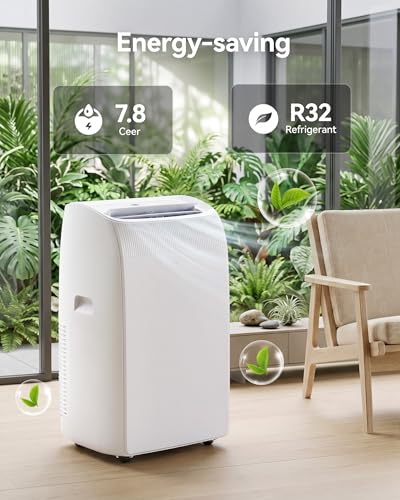 Image of Feelfunn 12,000 BTU Portable Air Conditioner, Cools 600 Sq.Ft, 4-in-1 Quiet AC Unit with Turbo Cooling, Fan & Dehumidifier, Auto Swing, Remote, 24H Timer, Window Kit for Bedroom Office Dorm Apartment