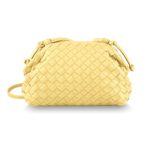Image of BRYCTSISEN Woven Clutch Purse for Women Fashion Small Square Handbag Vintage Premium Bag PU Leather Handmade Bag