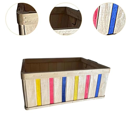 Bandeja rectangular de madera retro 36x27 cm de almacenamiento para decoracion de casa 3