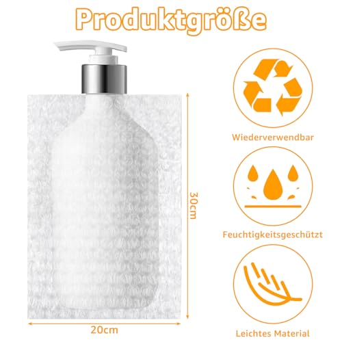 CYEER 100 Stück Luftpolsterbeutel 20 x 30CM, Bubble Wrap, Bubble Wrap Bags, Luftpolstertaschen, Luftpolsterfolie Verpackungsmaterial für Versand Verpackung, Stoßfeste Polsterung