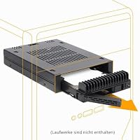 ICY DOCK ExpressCage MB741SP-B Wechselrahmen für 1x 2,5 Zoll SATA/SAS SSD/HDD in 3,5 Zoll Schacht – Ansicht 2