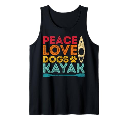 Peach Love Dogs Kayak Kayaking Tank Top