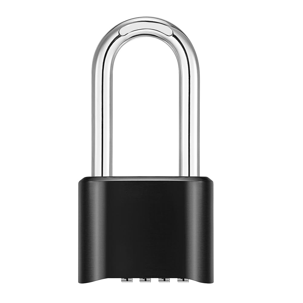 Littimoon Shackle Combination Lock, Large Outdoor Weatherproof Padlock,Design of Hidden Password,Resettable Combination Lock