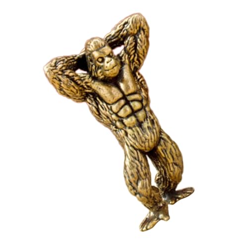 HAMPPLIES Adorno Ornamental de Fitness estatuilla de Mono Gorila Figurilla Mini Figura Animal estatuilla Artesanal de latón Adorno de Estatua Animal decoración de Animales de latón