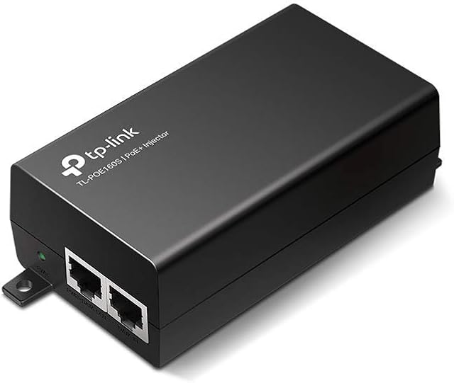 TP-LINK TL-PoE160S 802.3at/af Gigabit PoE Injector Non-PoE to PoE Adapter Supplies PoE (15.4W) or PoE+ (30W) Plug & Play Desktop/Wall-Mount Distance Up to 328 ft. UL Certified, Black
