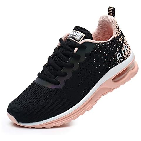Dannto Women's Lightweight Walking Sneakers Air Cushion Tennis Athletic Running Fashion Sport Shoes for Girls Black and Orange Size 8.5 Cover