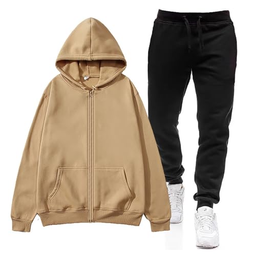 Sweat à capuche full zip et pantalon jogging homme coton pour éliminer l'inconfort au sport