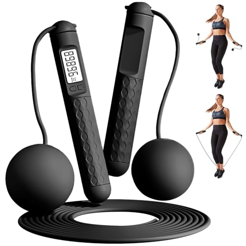 Corde à Sauter Sans Fil Intelligente avec Compteur, Corde a Sauter Sans Fil Sport, Poignées Antidérapantes Jump Rope Réglable pour Fitness Adulte,Enfant