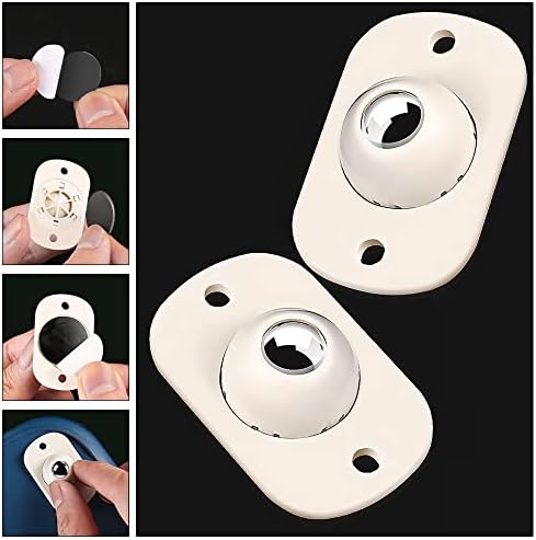 12 Pcs Mini Pulley Casters Small Castor Wheels Plastic Rotation Castors Accessories Stick On Castors for Plastic Storage Bins Container Small Furniture Trash Can Box Moving Wheels
