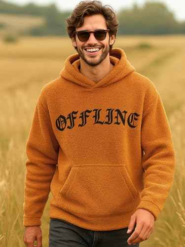 Image of Bewakoof Men's Fluff Oversized Fit Hoodies | Hoodie for Men Winter Wear