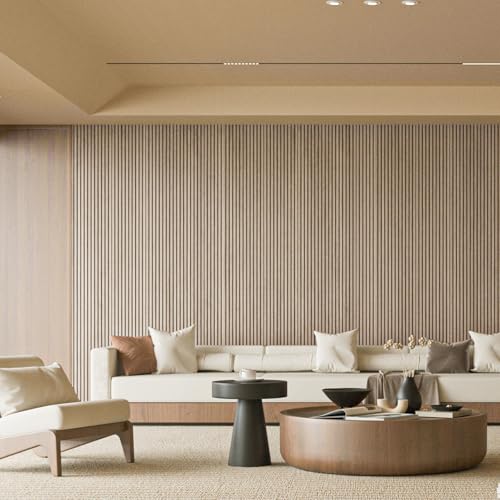 Image of Art3d 108 x 5.7 Inch Slat Wood Wall Paneling for Interior Decor, Ashtree