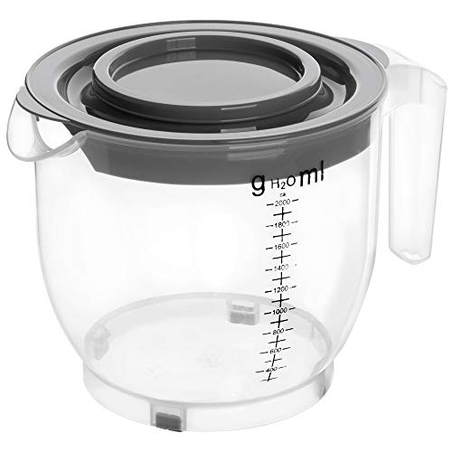 Pichet mesureur 2L avec couvercle KADAX en plastique transparent