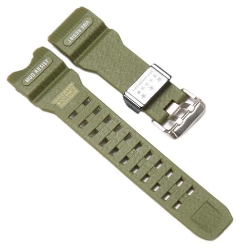 Acessórios de relógio de resina compatíveis com Casio G-shock GWG-1000 GWG1000 Mudmaster Pulseira de substituição masculina à prova d'água (verde militar)