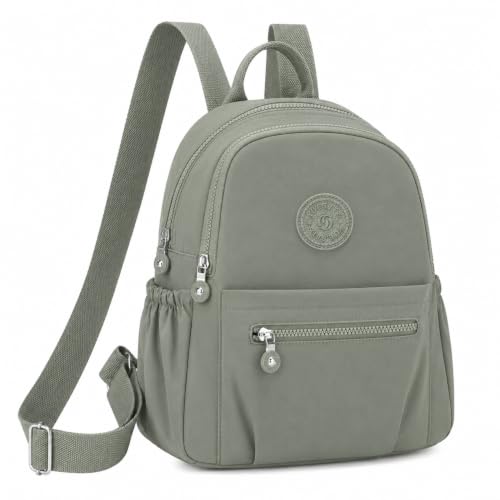 Image of TS WITH TECHSUN Stylish Women Mini Backpack | Lightweight Travel Small Nylon Bag with Multiple Pockets | Anti-Theft Zipper Pocket | Casual, Work, Office, Picnic Backpack for Girls
