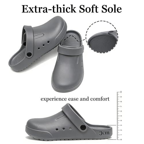 Image of Nihaoya Clogs for Men and Womens Garden Shoes Slip-on Outdoor Beach Slippers Comfort Slip Resistant Sandals Lightweight Breathable
