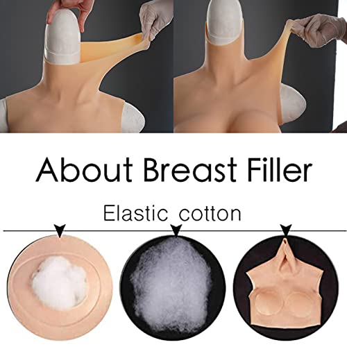 TransUnder Peitorais de silicone para Crossdressers, transgêneros, mastectomia com enchimento de alg