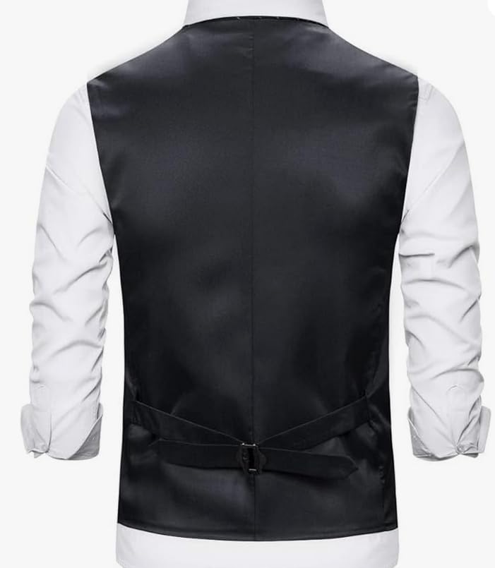 Mens Classic 2pc Bag Hip Metal Paisley Printed Single breasted Tank Top Tie Pocket Suit or Tailcoat Vest3