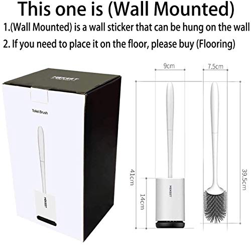 Image of MEKEET Silicone Toilet Brush and Holder,Bathroom Toilet Brush Holder Set,Silicone Toilet Cleaning Brush Kit with Soft Bristle Brush (Wall Mounted)