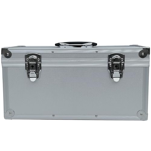 Alubox Alukoffer Silber Koffer Werkzeugkoffer Aufbewahrung leer 20x20x40 cm Deckel abnehmbar
