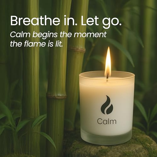 Natur IX Calming Soy Scented Candles for Women | Non Toxic Soy Candles for Home, Birthday, Christmas Gifts & Aromatherapy | Organic Essential Oil, 50 H Burning | Lavender, Basil & Jasmine, 8.5 oz