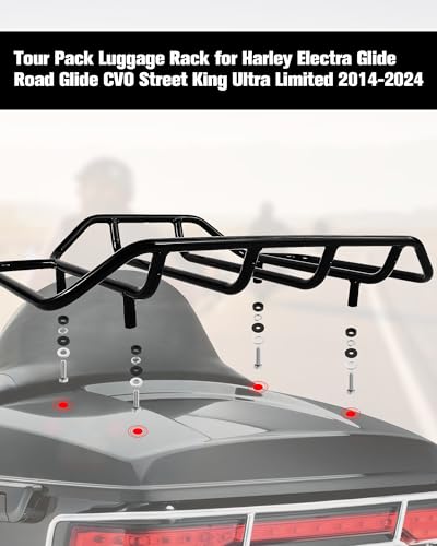 Image of Trunk Tour Pack Luggage Rack for Harley Electra Road Glide CVO Street King Ultra Limited 2014-up Black