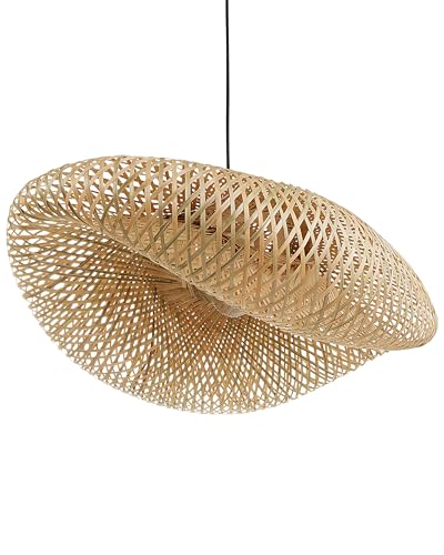Lampe suspendue bambou Balha luminaire rotin bois tressé salon
