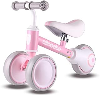 allobebe Baby Balance Bike, Cute Toddler Bikes 12-36 Months Gifts for 1 Year Old Girl Bike to Train Baby from Standing to Walking with Adjustable Seat Silent & Soft 3 Wheels