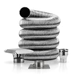 Fireside Chimney Supply FireSafe Flexible Pellet Stove Chimney Liner Insert Kit | 304 Stainless Steel | Includes 4 to 3 Inch Reducer Adapter | Made in the USA | Heavy-Duty 4 Inch x 20 Feet