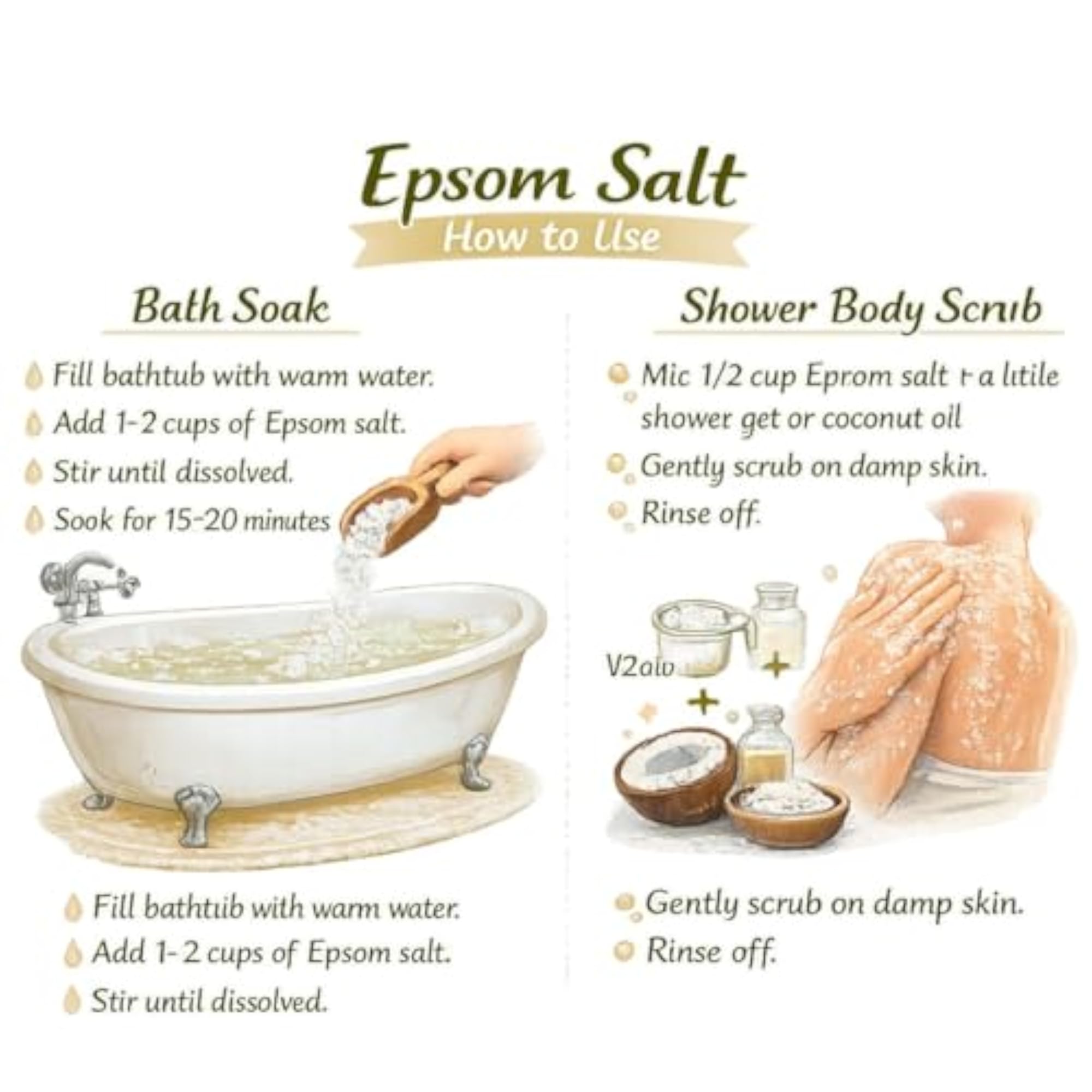Epsom Salt 100% Pure Magnesium Sulfate for Bath, 1Kg