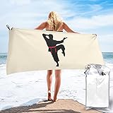 TOLKAT Karate-Handtuch für Herren, superfeine Faser, mit Karabiner, schnell trocknend, tragbar, geeignet für Strand, Pool, Wandern