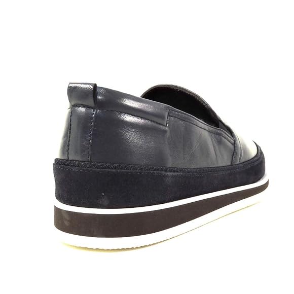 Baldinini 🇮🇹 Men's Navy Blue Soft Leather Comfort Summer Flat Loafers2