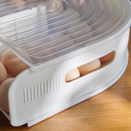 Boîte de rangement à œufs en forme de U à 2 couches transparent