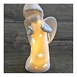 Material: Porzellan weiß LED Porzellan Weihnachtsmann oder Engel weiß - viele verschiedene Motive wählbar (Engel mit Sternenkleid)