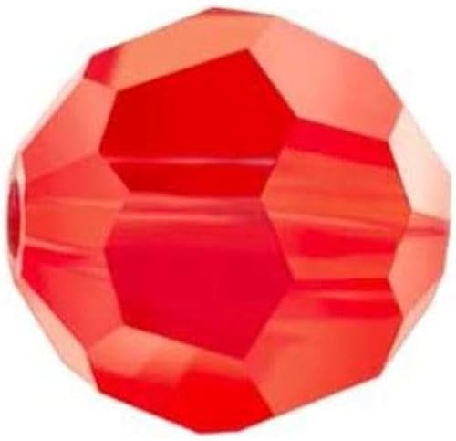 50pcs 6mm Adabele Austrian Round Crystal Beads Light Siam Red Compatible con 500