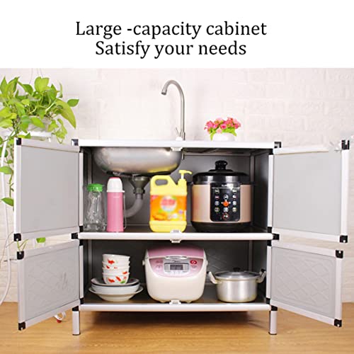 Commercial Restaurant Sink W/Cabinet, Utility Kitchen Prep Station Tub, 304 Stainless Steel Washing Hand Basin Storage Shelves With Single Bowl For Garage Basement Shop Portable Handwashing Station ( #TOP1