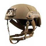 Coyote Brown Level IIIA ACH High Cut MICH 2001 ECH Tactical Helmet with Accessory Mounts (M 54-57CM)
