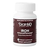 BRAINMD Dr Amen Iron - 30 Capsules - Supports Energy Production, Cognitive Function & Gene Regulation - Gentle & Easily Absorbed - Gluten Free - 30 Servings
