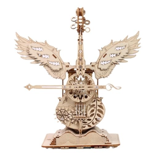 Funwetrike 3D Holz Modell Bausätze, Cello Spieluhr Mechanische Übertragung Holzmodell für Erwachsene zu Bauen, Heimdekoration Weihnachten Geburtstag Geschenk (169PCS)
