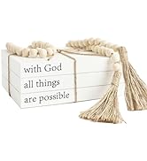 Decorative Books for Home Decor, White Faux Books for Decoration, Rustic Farmhouse Stacked Displa...