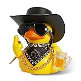 Gummi Ente Auto Deko,Gummi-Armaturenbrett-Ente,Cowboy-Ente Ornamente mit Cowboyhut Sonnenbrille Goldkette und Flasche,lustiges Badespielzeug Floater Quietscheente für Auto, Büro, Zimmer Dekoration