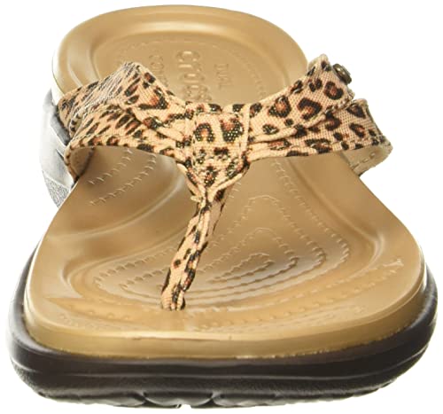 Crocs Capri Strappy Flip Flops | Sandals For Women, Leopard/Espresso, 11 #TOP1