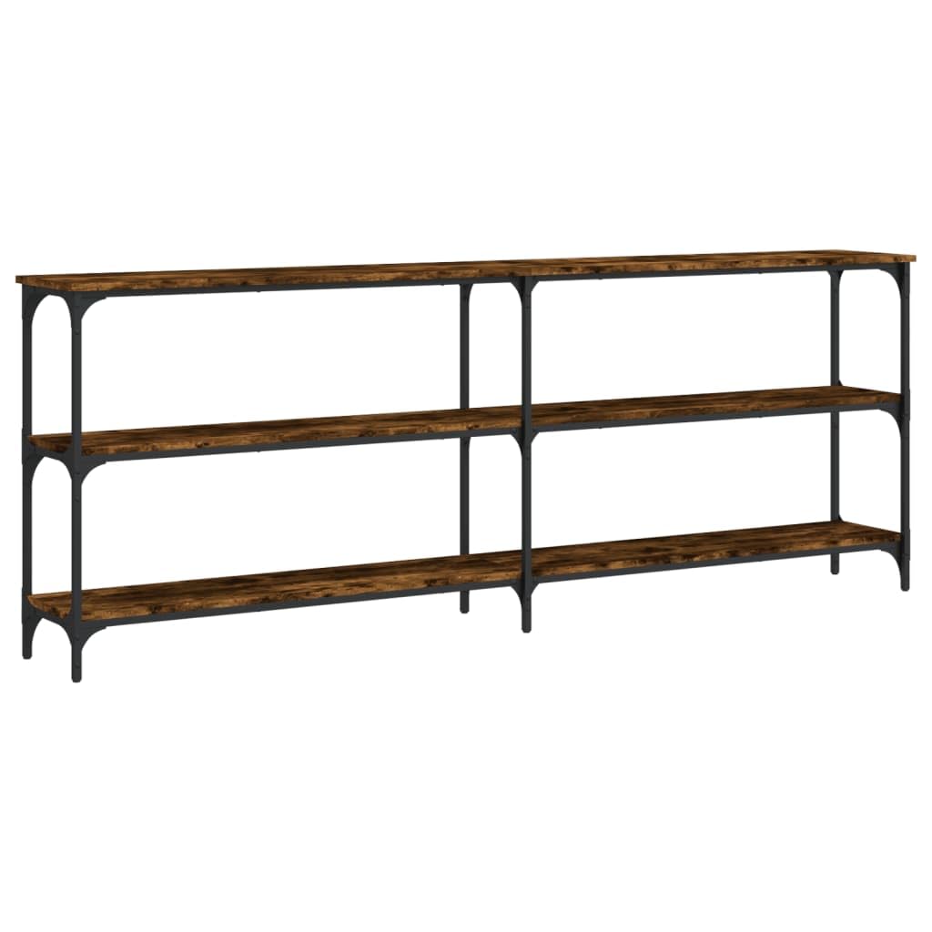 Tavolo consolle in rovere affumicato, 200 x 29 x 75 cm, in legno e