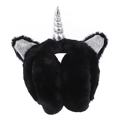 Holibanna Unicorn Horn Plush Earmuffs Adjustable Comfortable Ear Warmers for Winter Fall Cute Design present for Christmas Birthday Celebrations